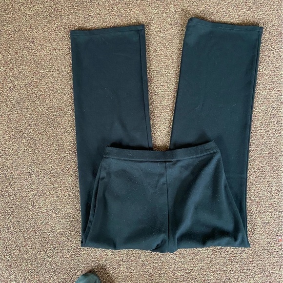 NEW York & Company stretch slacks with faux leather trim and buckle. Petite pant - Picture 2 of 7